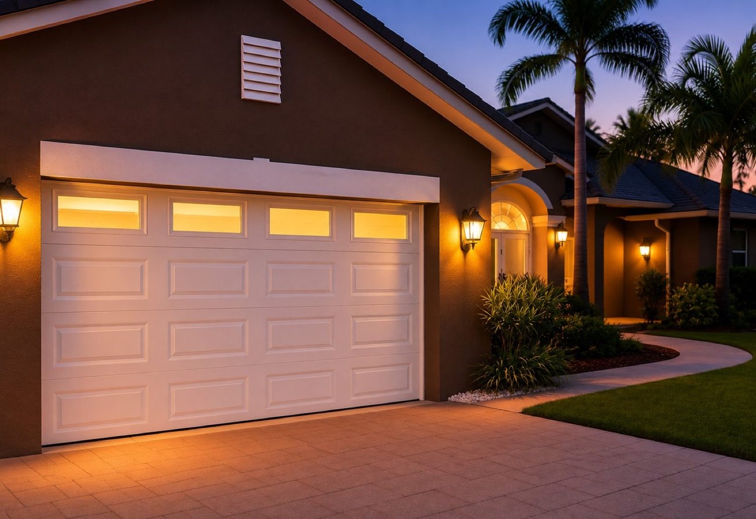 Illustration of garage door replacement